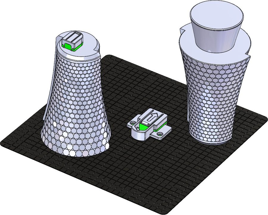 Build plate layout for the two piece V-Turm print